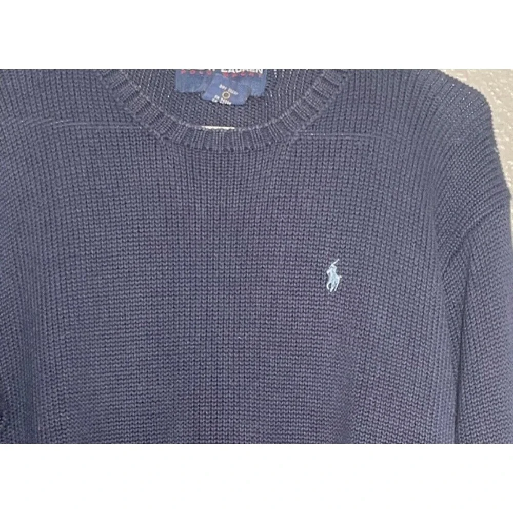 Ralph Lauren Polo Sport Sweater‎ Pullover Men's Large Blue Logo Golf Activewear